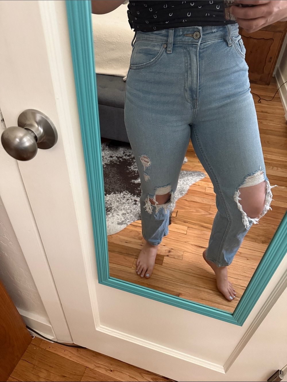 KanCan High-Rise Light Wash Distressed Jeans